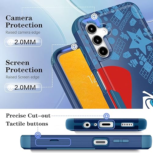 Miniatura 3 de Oqplog Funda de teléfono resistente para Samsung A54 de 6.4 pulgadas para niños, niñas y mujeres, linda funda rígida de dibujos animados de anime,