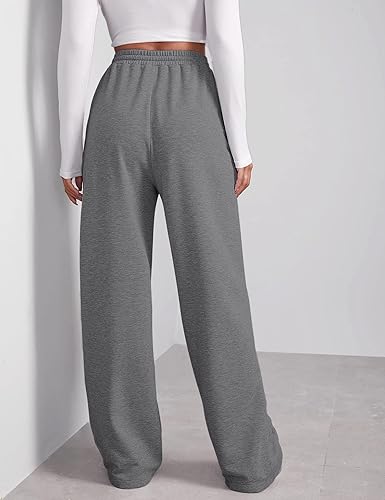 Miniatura 2 de Pantalones deportivos de pierna ancha para mujer, elásticos, de cintura alta, con cordón y bolsillos