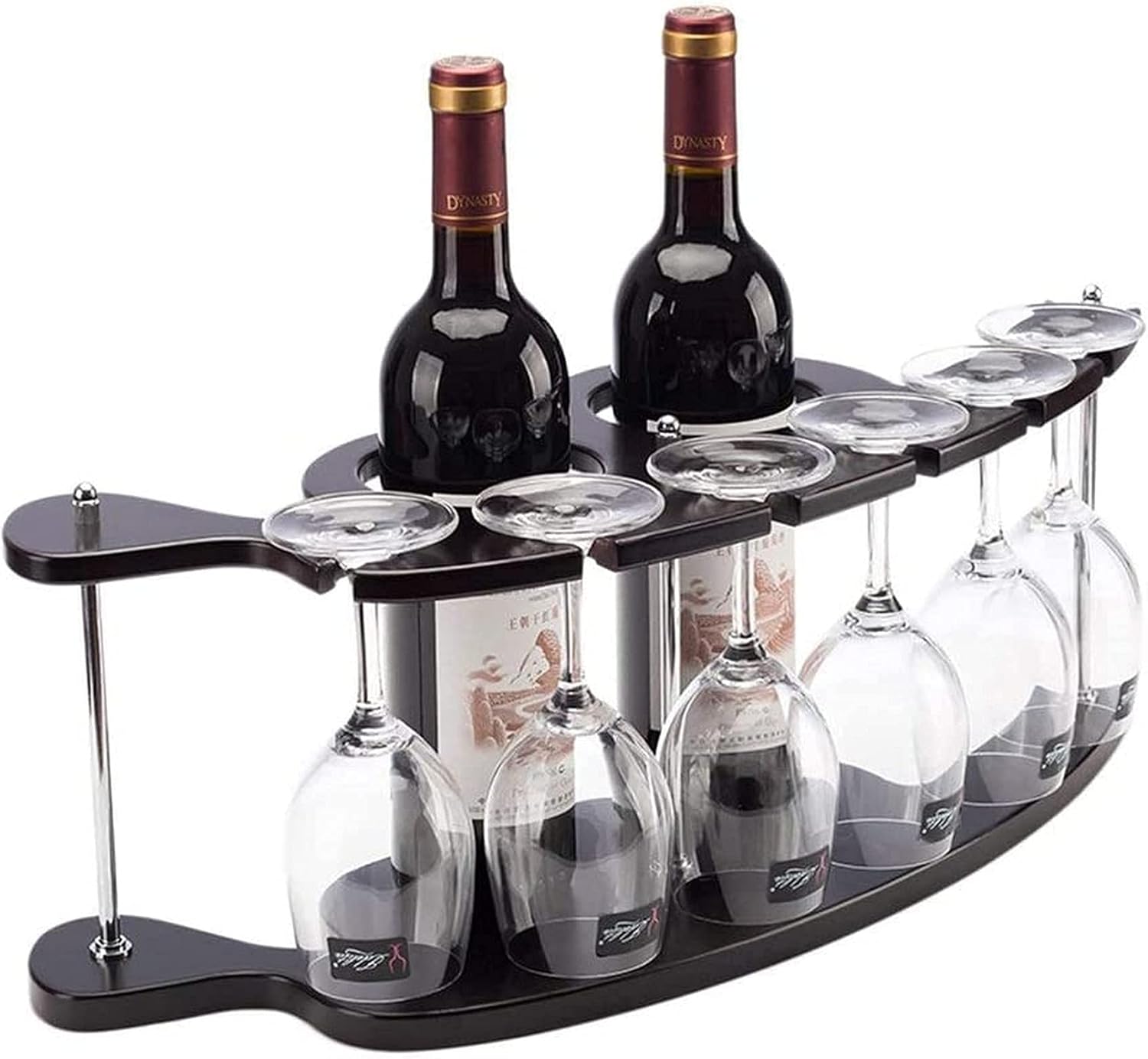 Wine Racks,Solid Wood Wine Racks Countertop Free-Standing Wine Bottle Holder Goblet Frame Wine Cup Rack Ornaments