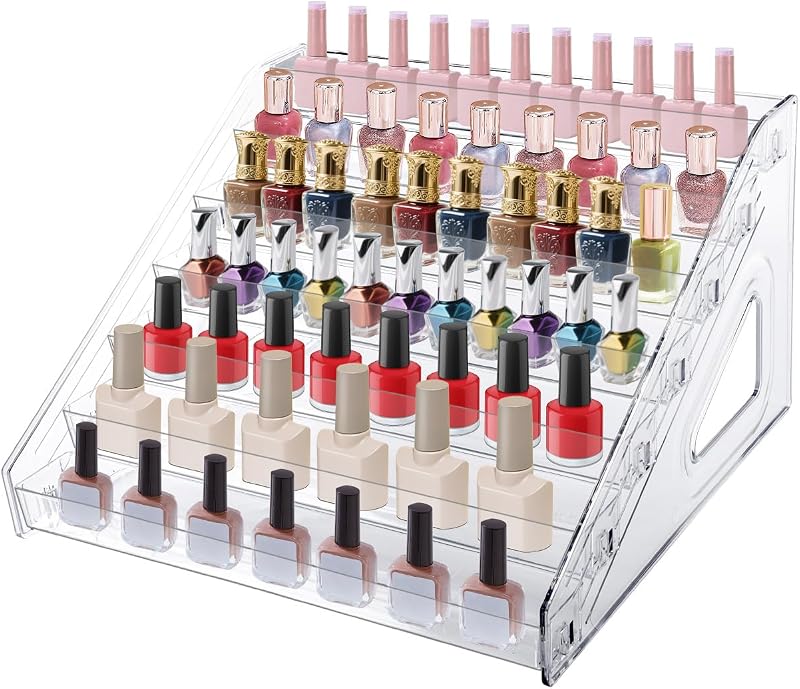 HIFILTURE Organizador Transparente com 7 Prateleiras para Esmaltes, Cosméticos e Acessórios