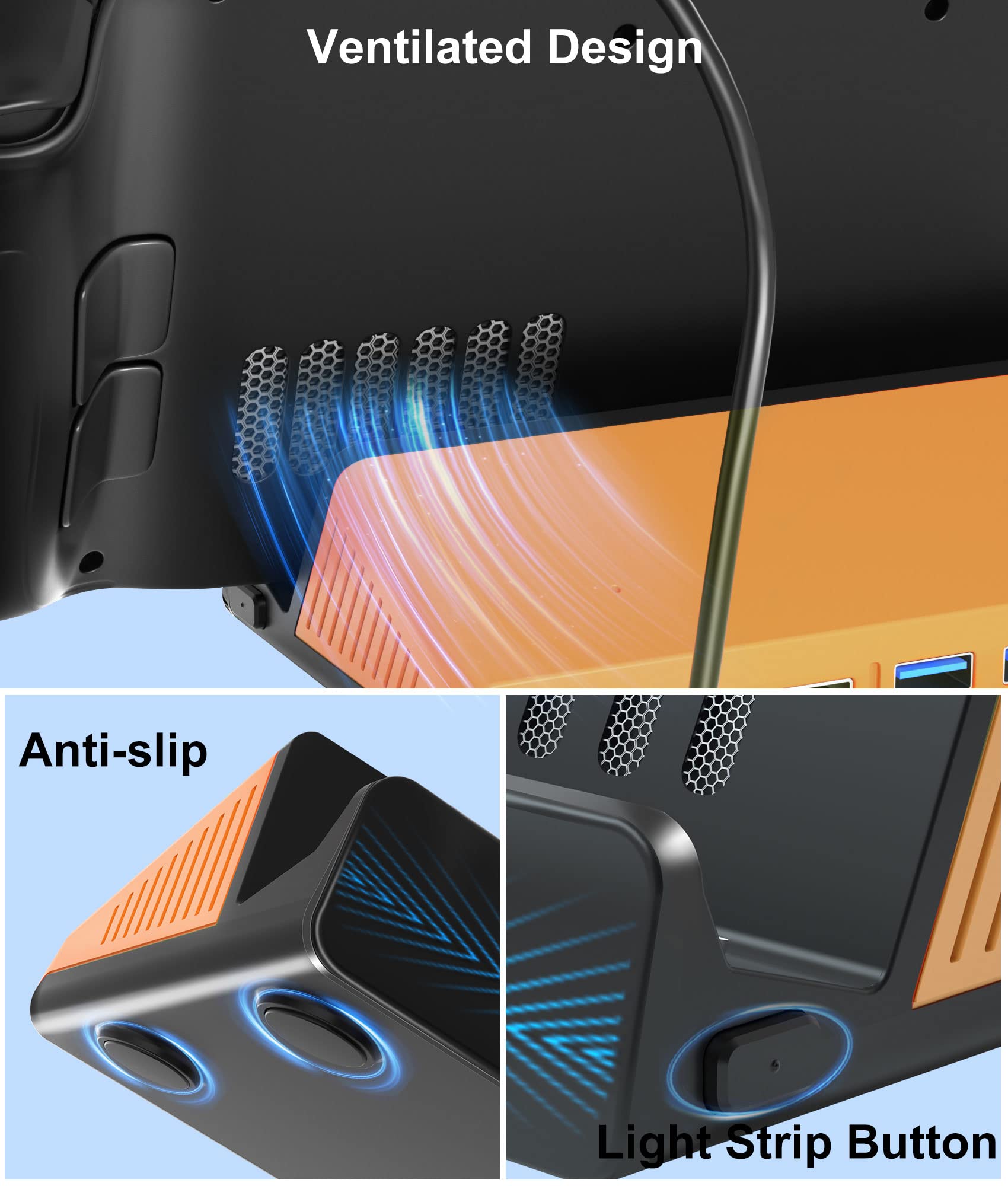Rapell Stacja dokująca 6 w 1 do Steam Deck i Nintendo Switch z 4K przy 60 Hz HDMI, 4 USB-A 3.0, USB-C PD 100 W szybkie ładowanie