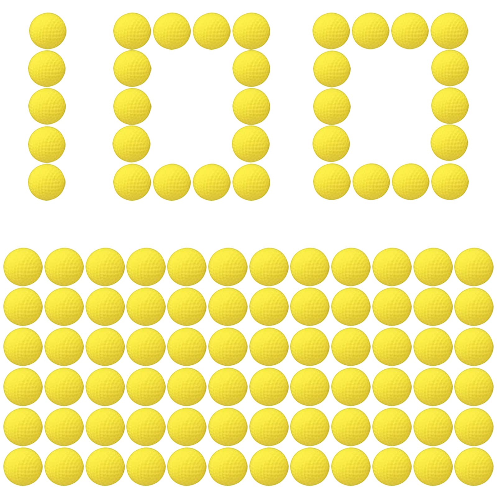 100 Rounds Refill Pack Balls Ammo Compatible with Nerf Rival Gun, Laoppoc Ammo Yellow Bulk Foam Bullets Ball Replacement Refill Pack for Blasters Guns - High-Impact Rounds