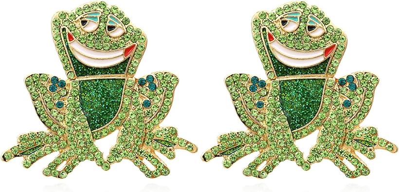 Frog Earrings for Women Vintage Rhinestone Frogs Stud Earrings Cute Funny Animal Earrings Frog Jewelry for Women