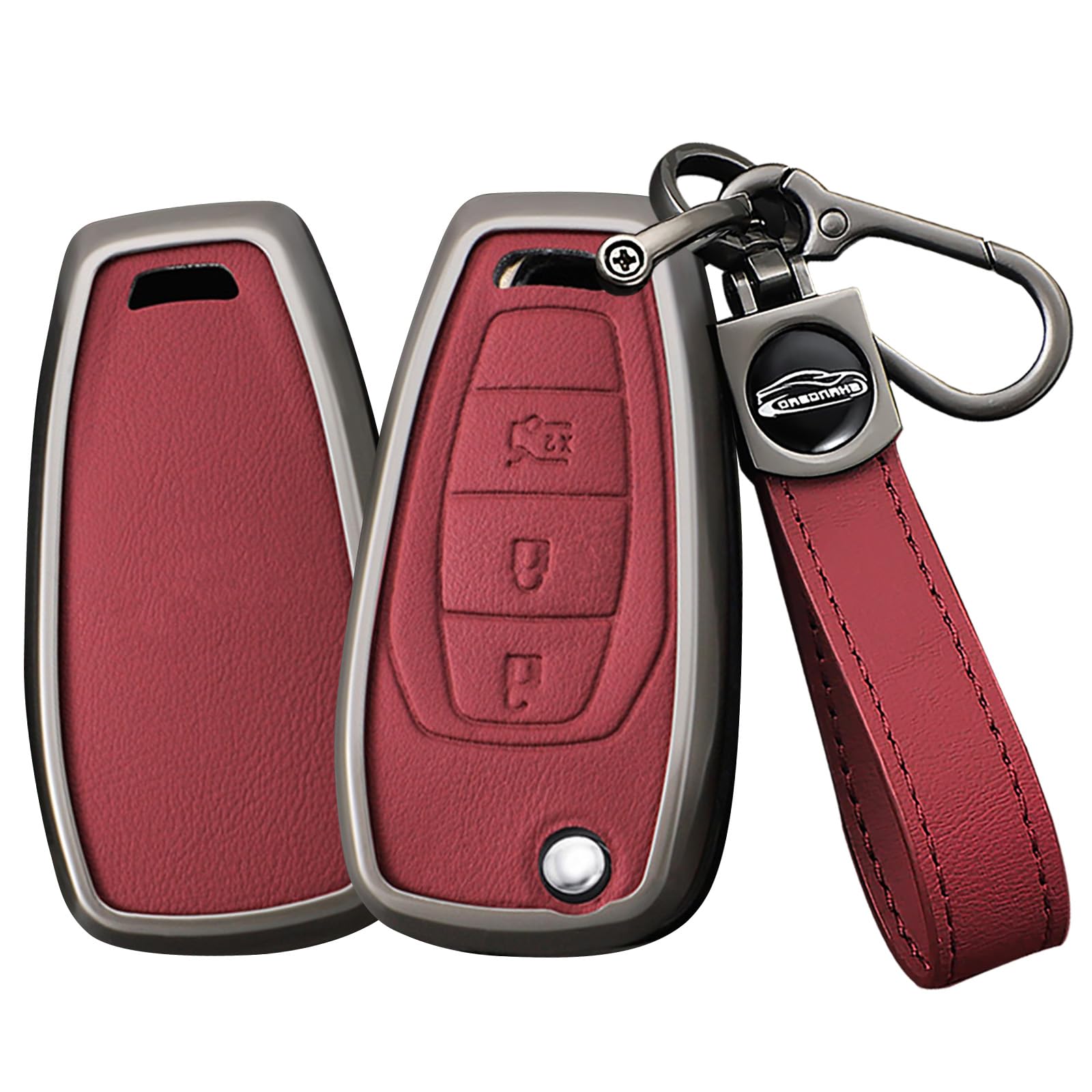 Coque de clé pliable en cuir rouge pour protéger votre Chevrolet - 8