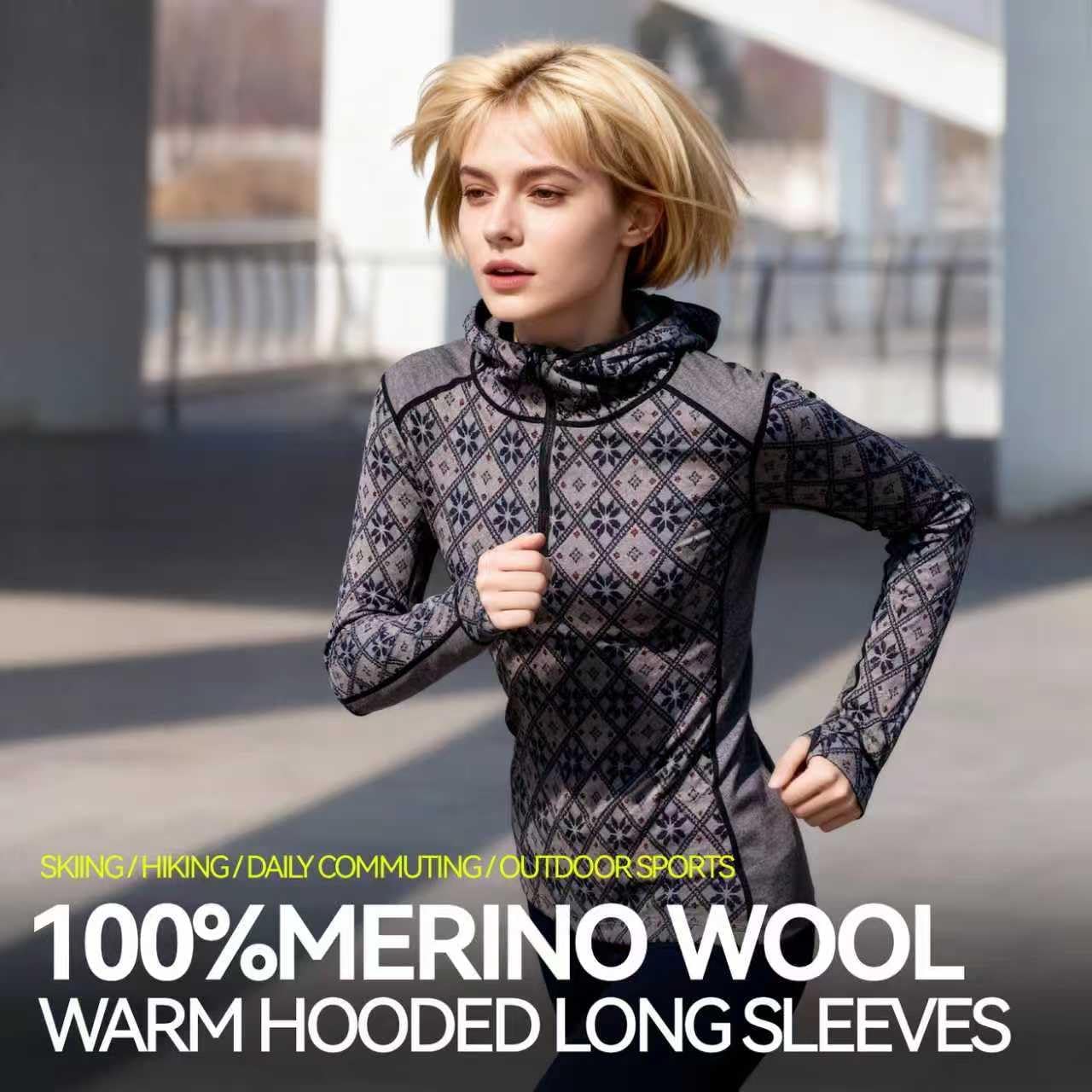 Women’s Merino Wool Half Zip Base Layer – 100% Merino Midweight Long Shirts for Hiking Outdoors - Image 4