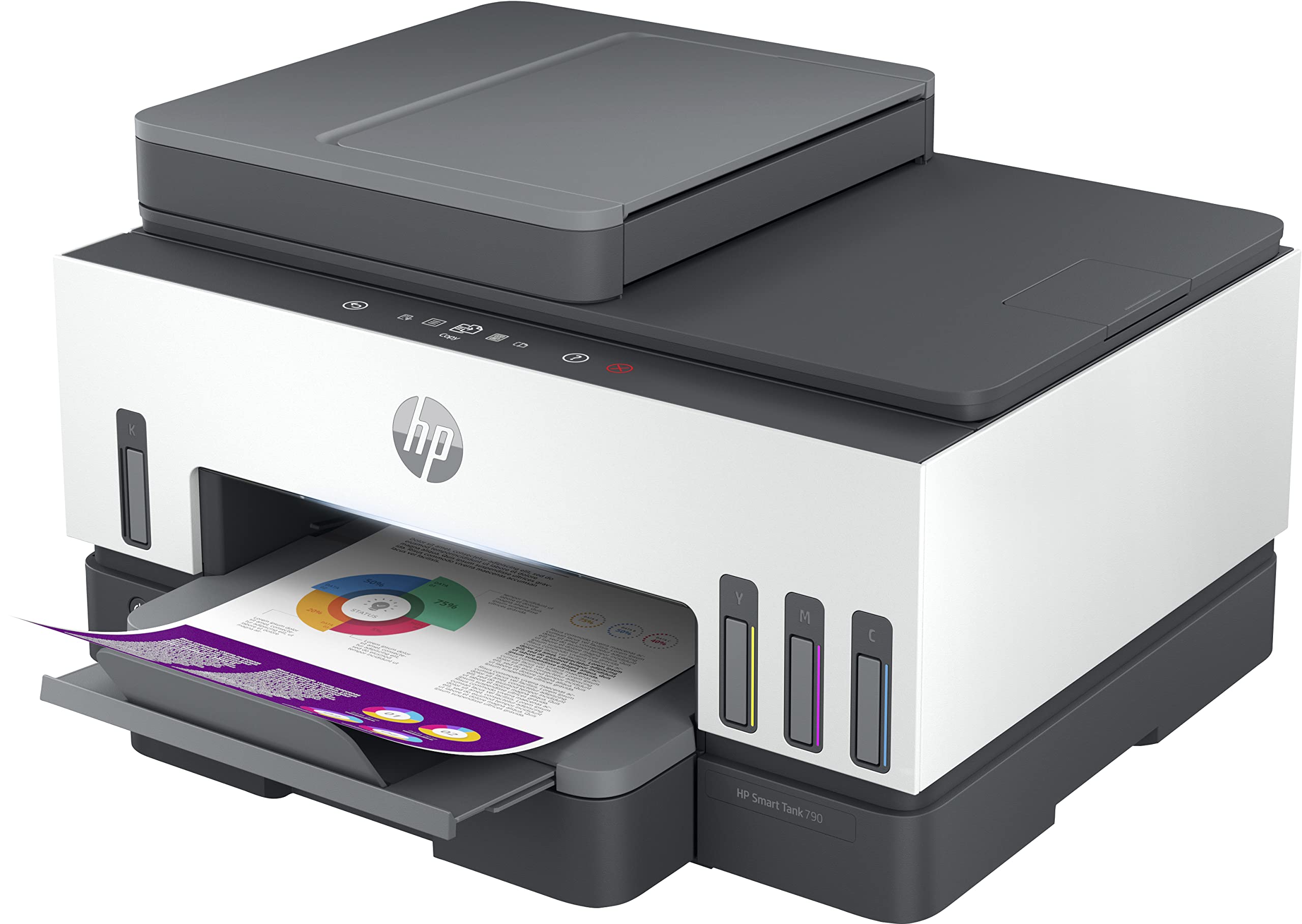 HP Smart Tank Urządzenie wielofunkcyjne 790, Drukowanie, kopiowanie, skanowanie, faksowanie, automatyczny podajnik dokumentów i sieć bezprzewodowa, Automatyczny podajnik dokumentów na 35 arkuszy