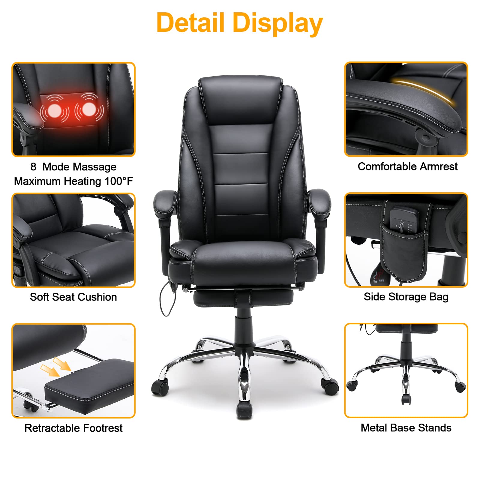 HOMREST Executive Office Chair, Ergonomic High Back Cushion Lumbar Back