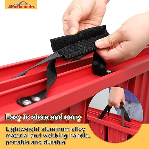 Miniatura 6 de Ruedamann Rampas para automóvil con rampa de carga de aluminio de 6 pies de largo x 11.6 pulgadas de ancho, plegable, capacidad de 550 libras, para