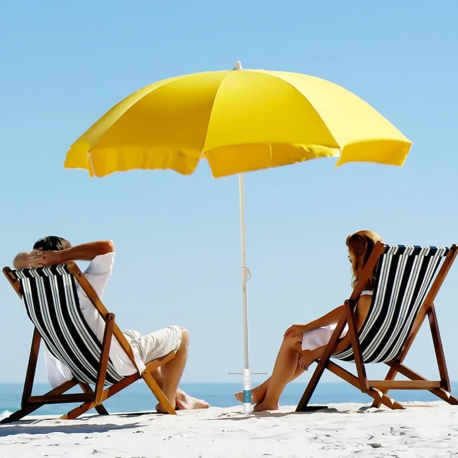 Beach Umbrella Sand Anchor, 1 Pack Outdoor Umbrella Base with 5-Spiral Screw Design & Removable Stainless Steel Handle, Beach Umbrella for Sand Holder Stand Resist Strong Winds Fits All Umbrellas - Image 6