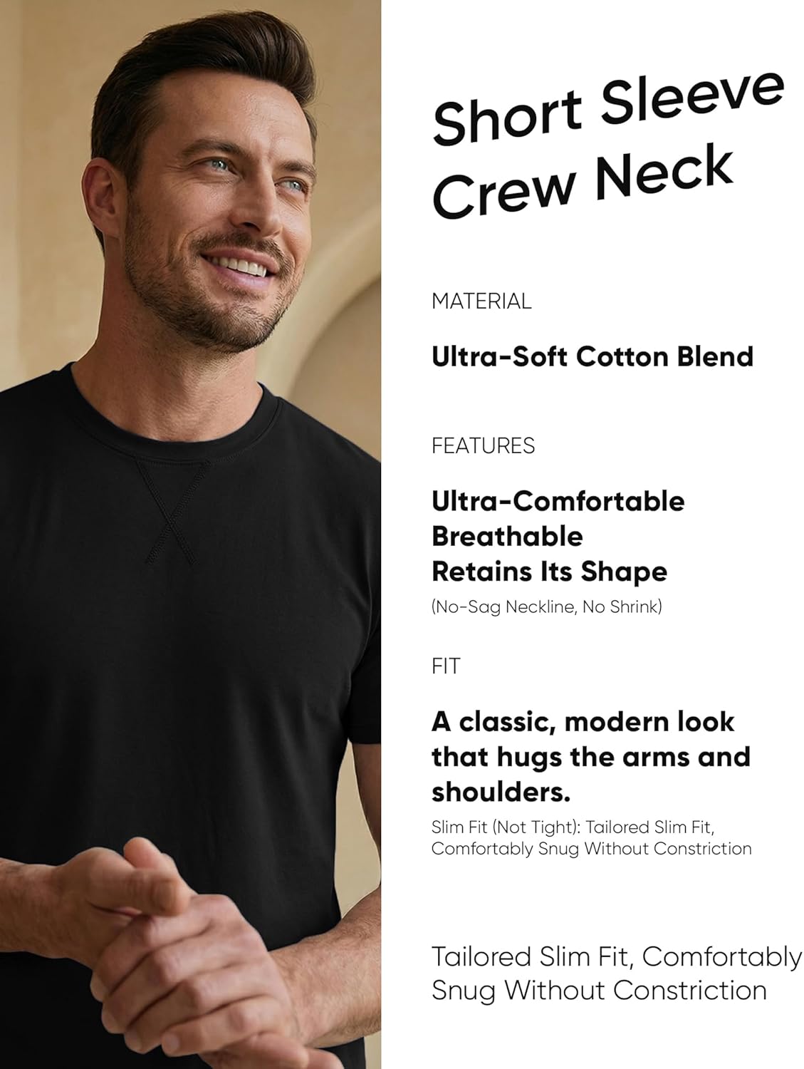 JMIERR Mens T Shirts Cotton Short Sleeve T-Shirts Classic Crewneck Hipster Hip Hop Longline Shirt 1 or 3 Pack - Image 9
