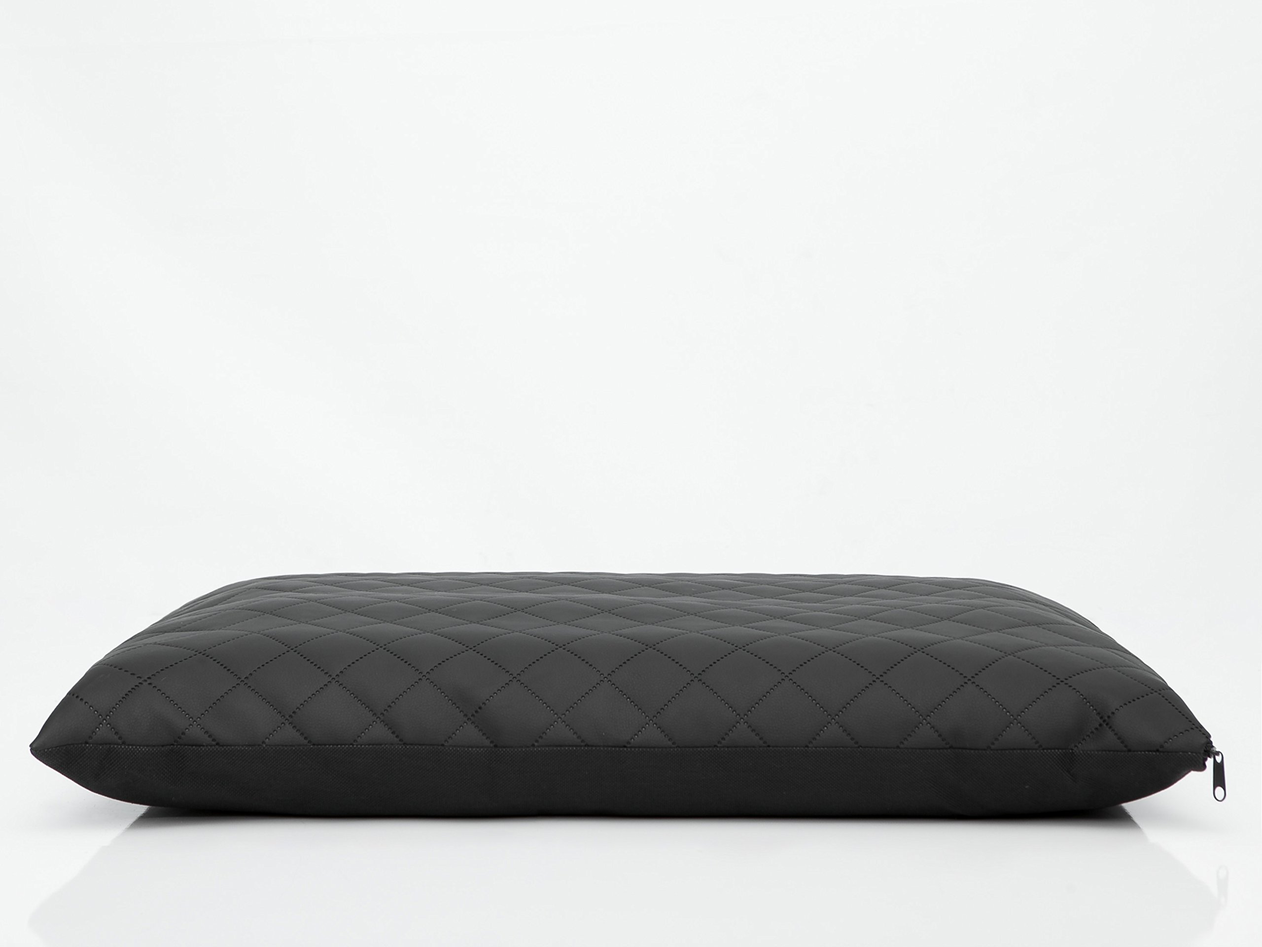 PillowPrim Cojín para perros, colchón Elite para perros, sofá para perros, cama para mascotas, cama para mascotas, cama de mascotas, tamaño XL, 74 x 50 cm, color negro y piel ecológica