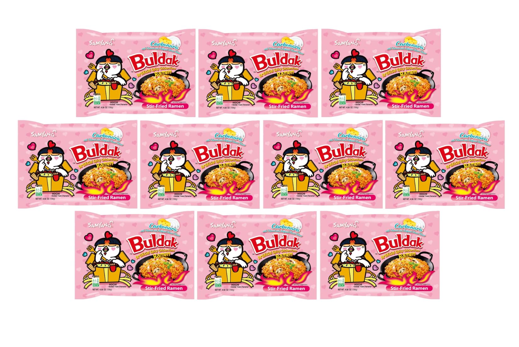 KF GOODIESKorean Ramen Variety Pack Gift Box (10 Count) – Spicy Buldak Noodle Assortment for Birthdays, College Care Packages, Office Snacks, and Gift Baskets