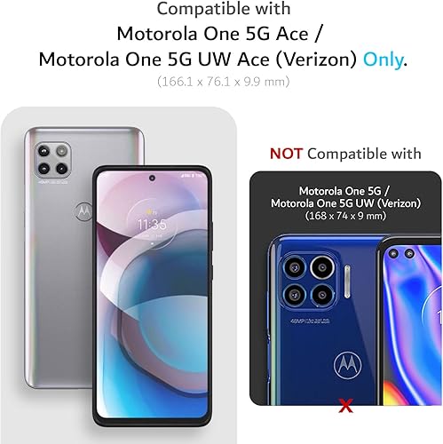 Miniatura 2 de TUDIA DualShield - Funda para teléfono Motorola One 5G ACE 2021, Fusionar a prueba de golpes, grado militar, doble capa, resistente, delgada,
