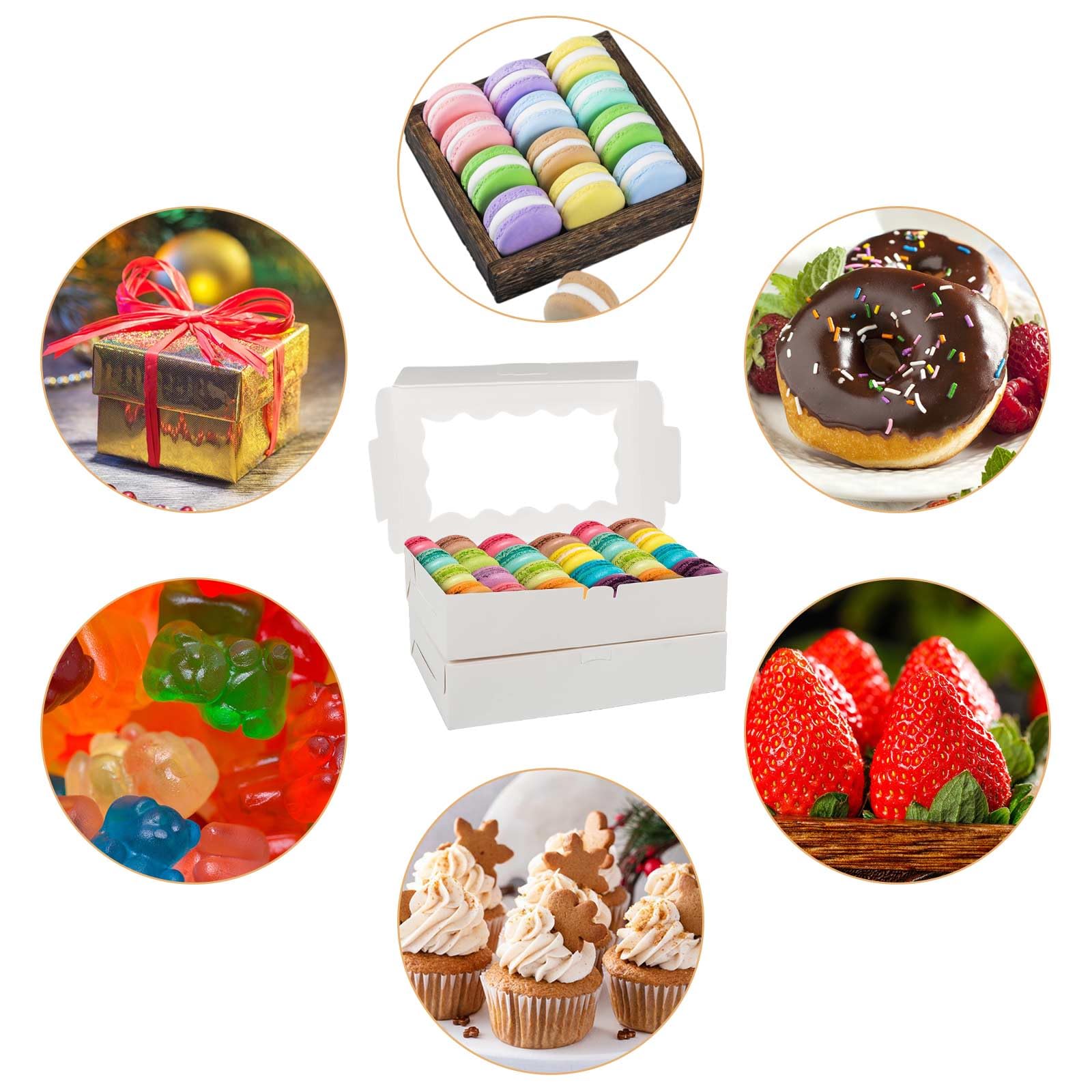 Scatole Cupcake Kraft Con Finestra - 12 Pezzi Per Torte, Muffin E Dolci, 13.5x7x5 Cm - Foto 10