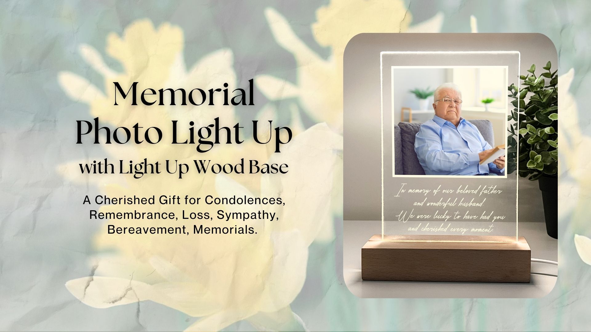 Custom Personalized Photo LED Wood Stand Picture Frame Night Light