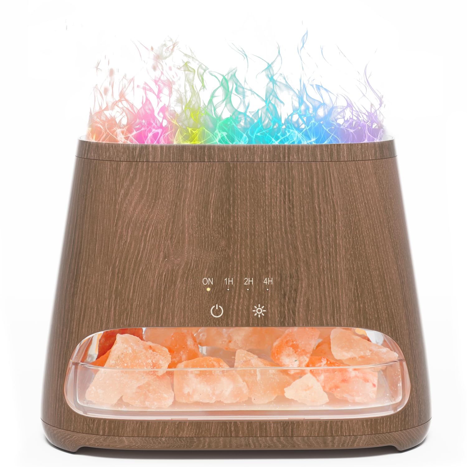 SALKING 2-in-1 Humidificador Aceites Esenciales & Lámpara de Terapia de Sal del Himalaya Natural, Difusor Ultrasonico con 3 Brillos, 150 ml (Grano de Madera) — view 9