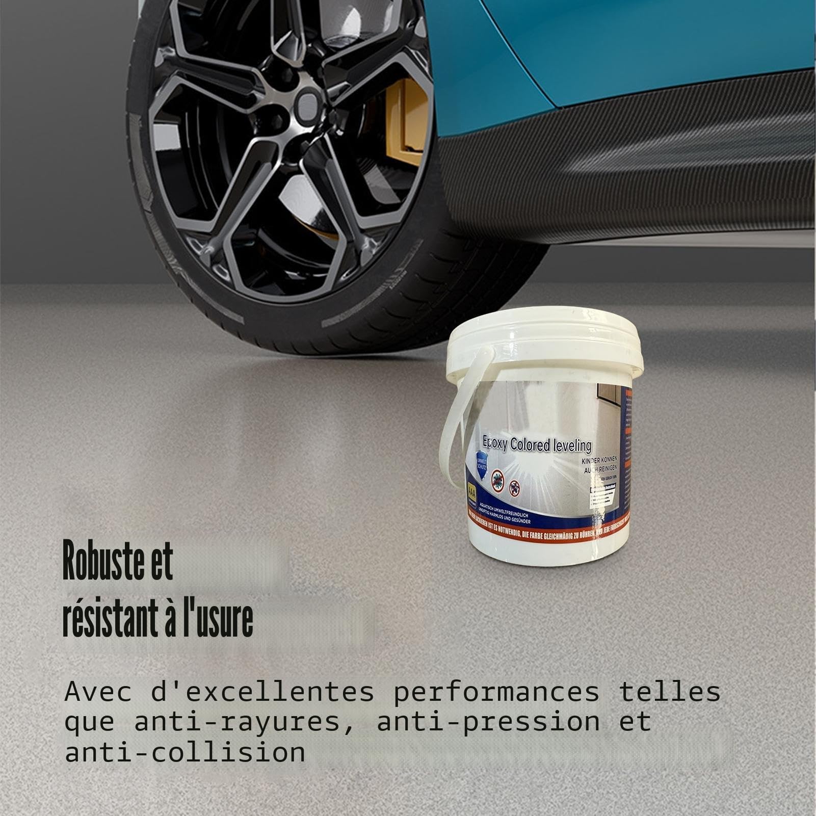 Revêtement de sol – Peinture époxy colorée pour sol – Sable coloré imperméable, auto-nivelant, antidérapant, à base d'eau pour béton, bois, extérieur, baignoire, salle de bain, garage, carrelage