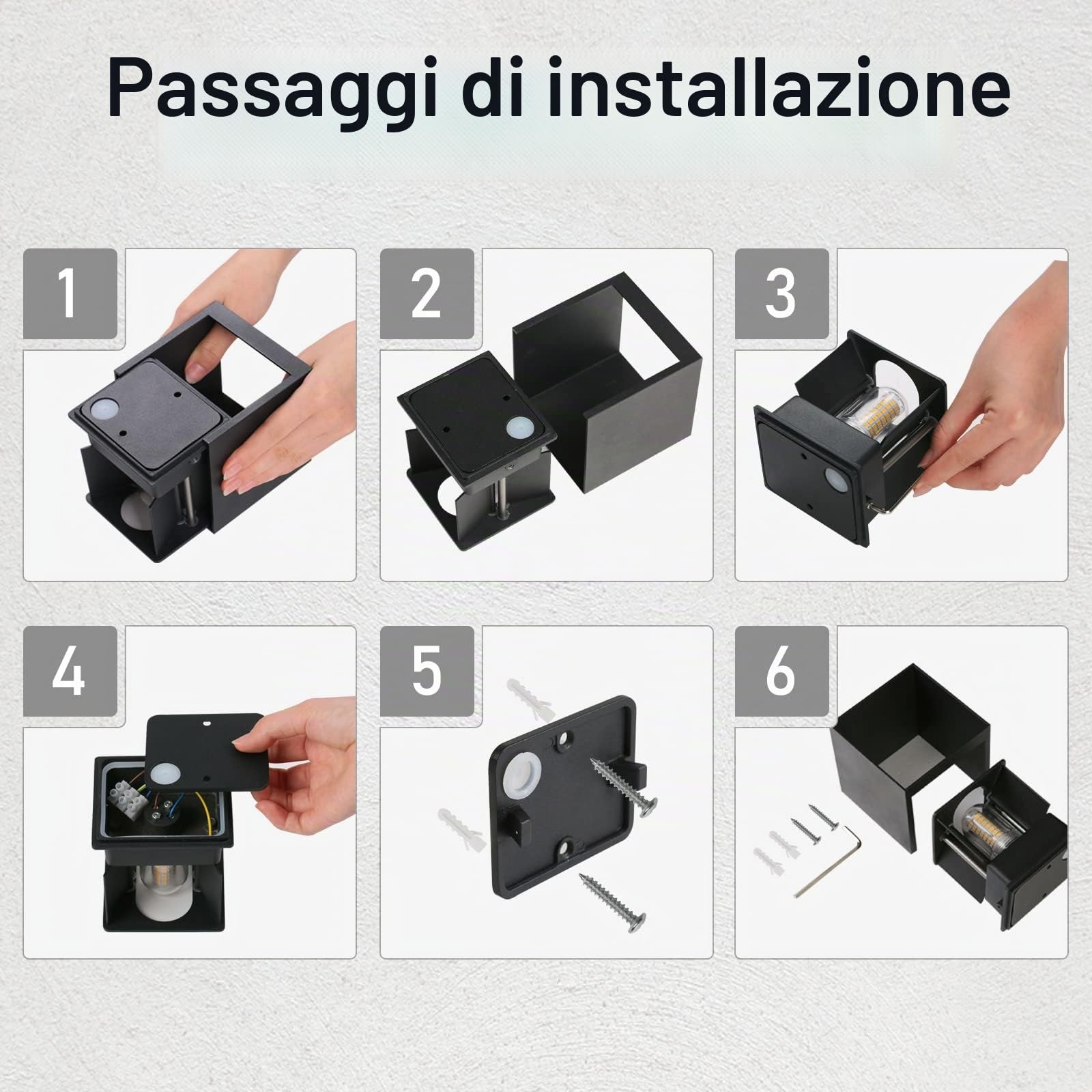 Lureshine 2 Pezzi Applique Lampadine G9 Sostituibili Applique da Parete Interno Angolo del Fascio Regolabile Bianco Caldo 3000K IP65 Applique Esterno in Alluminio per Camera da Letto Soggiorno Bagno