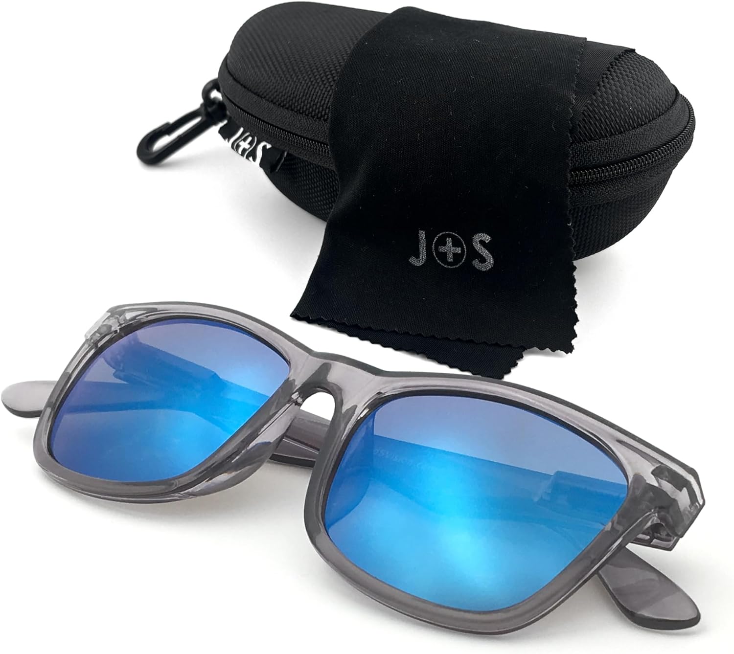 J+S Mission Mark II Rectangle Polarized Sunglasses for Men | Spring Hinge Frame | Polarized 100% UV 400 | Medium-Small Fit