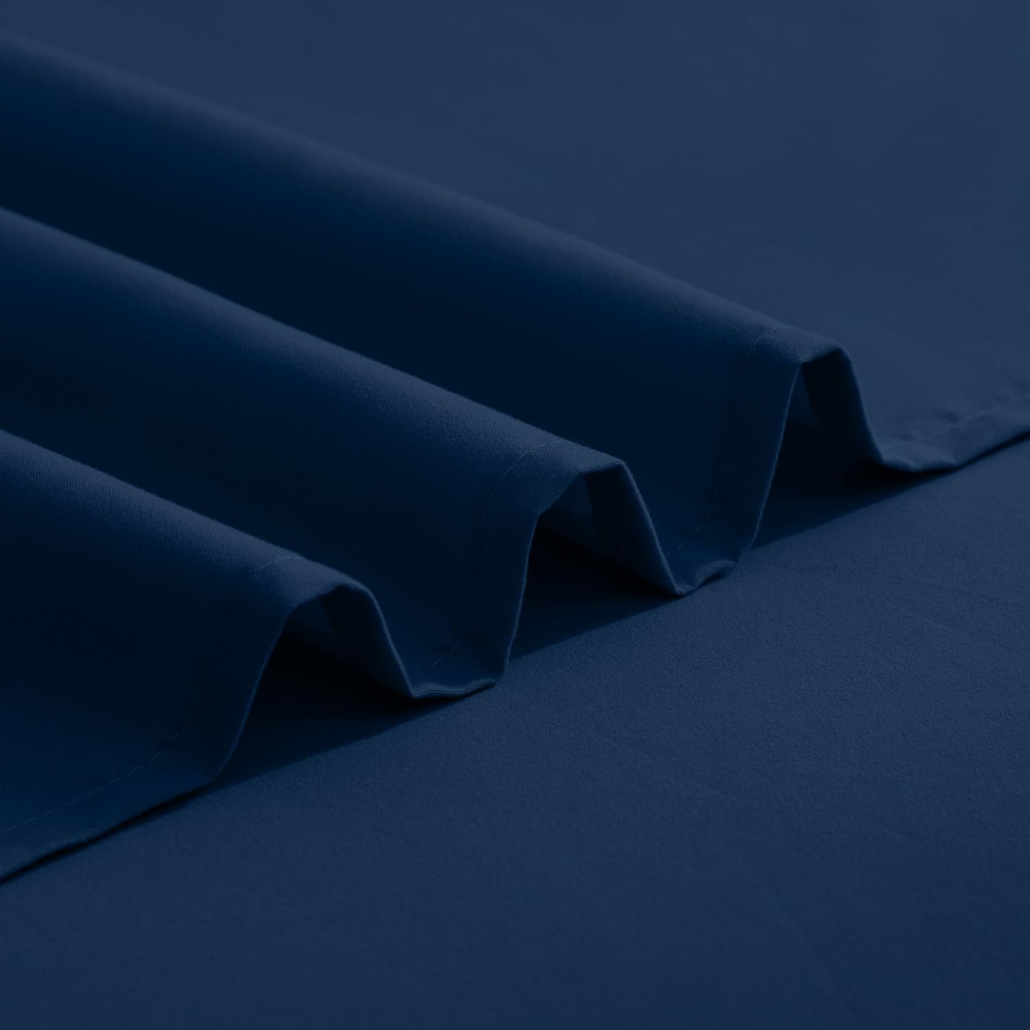 Elegant Comfort Luxurious 1500 Premium Hotel Quality Microfiber Three Line Embroidered Softest 5-Piece Bed Sheet Set, Wrinkle and Fade Resistant, Split King, Navy