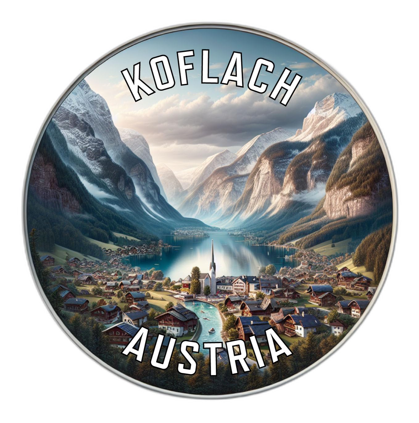 Koflach Austria Souvenir Die Cut Decorative Flat Magnet 3-Inch
