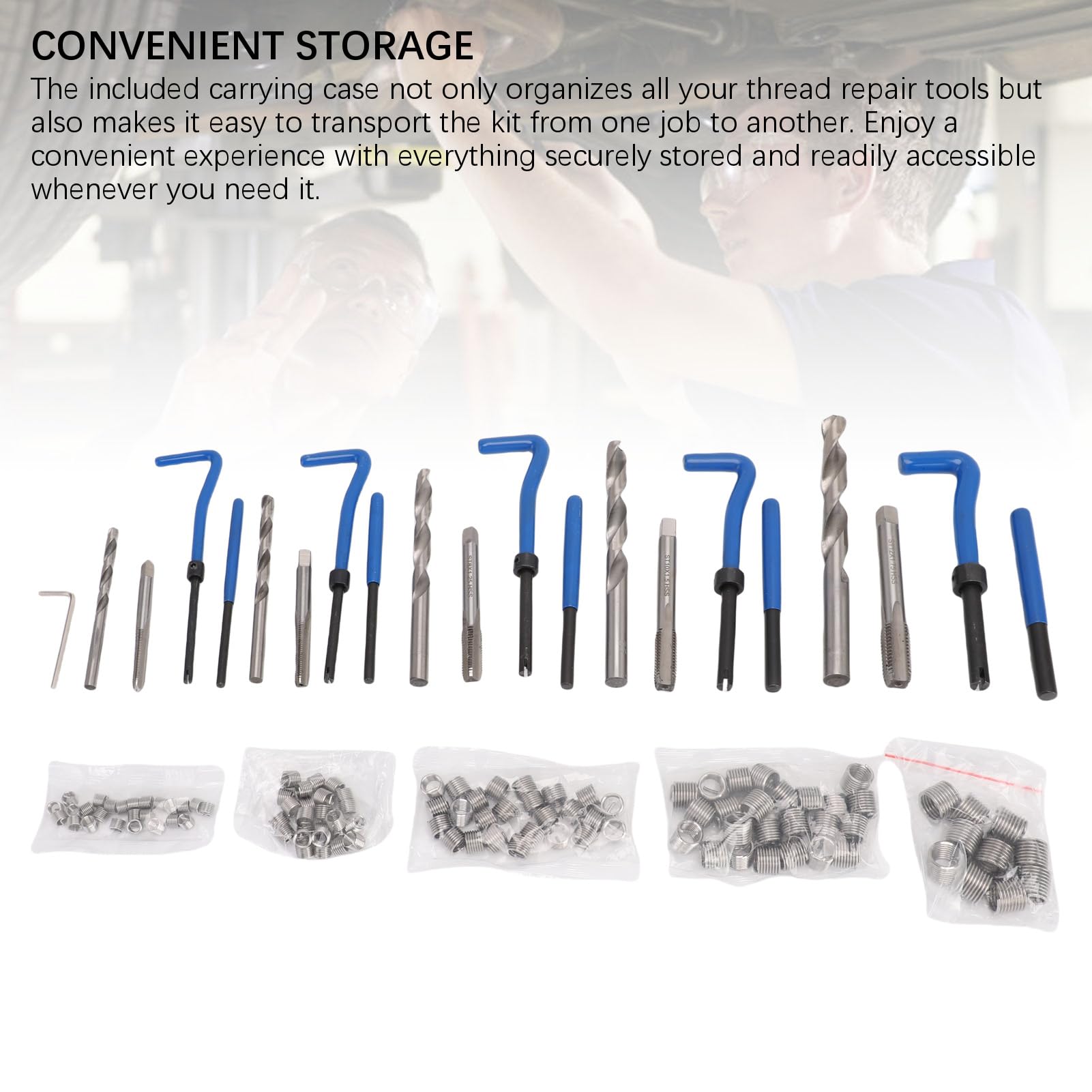Kit di Riparazione Metrico Elicoidale Inserti Filettati in Acciaio Ad Alta velocità Maschi Strumenti per Officina