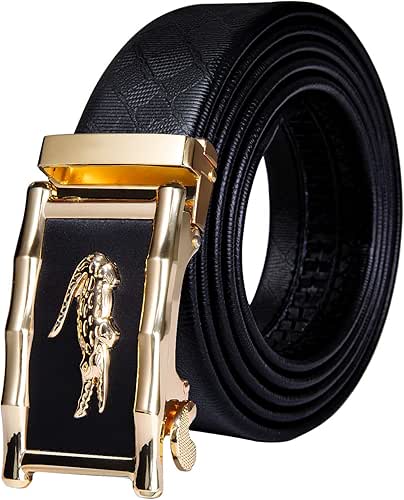 Dubulle Designer Mens Belts, Sliding Automatic Buckle Ratchet Dress Belt