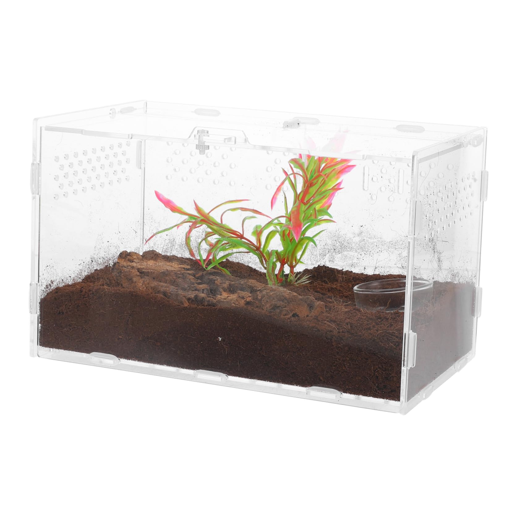 ifundom Terrario Facile da Pulire in Acrilico Fori di Ventilazione e Casa per Tartarughe Terrestri Adatto per Tartarughe di Terra e Piccoli Rettili