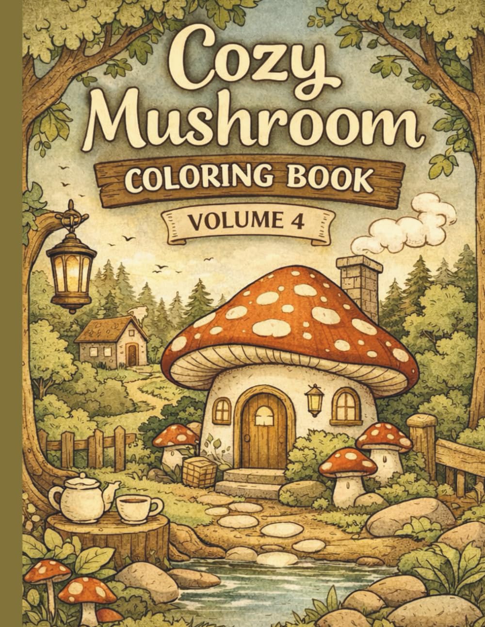 Cozy Mushroom: coloring book volume 4 (Cute Mushroom Coloring Series)