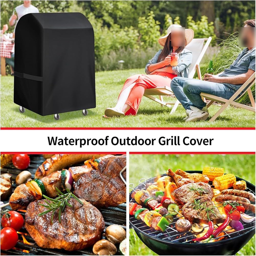 Pokrowiec na grilla z tkaniny Oxford 420D, wodoodporny, odporny na promieniowanie UV, pasuje do grilla, 77 x 61 x 110 cm, wytrzymała ochrona przed kurzem do sprzętu do grillowania na świeżym powietrzu