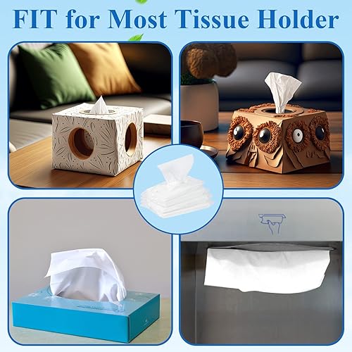 Miniatura 7 de Crtiin Paquete de 50 pañuelos de repuesto para visera de automóvil, para servilletero, toalla facial para viajes de visera solar, suave y liso, 3