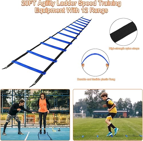 Miniatura 4 de Hitish Porterías de fútbol para niños para patio trasero, redes de fútbol portátiles con bolsa de transporte, equipo de entrenamiento para portería