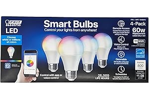 Feit Electric Smart Wi-Fi RGB Color-Changing Dimmable LED Bulbs - No Hub Required