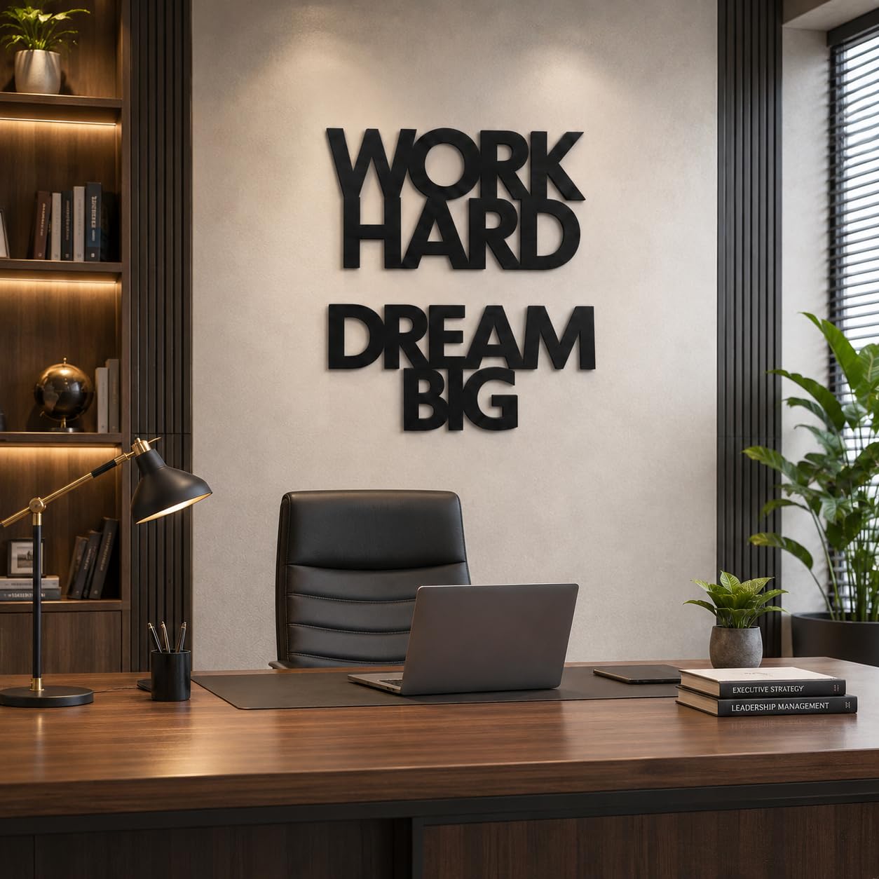 Work Hard Dream Big Motivational MDF Wall Hanging Decor, Quote Sign for Office, Study Room, Home-image-41