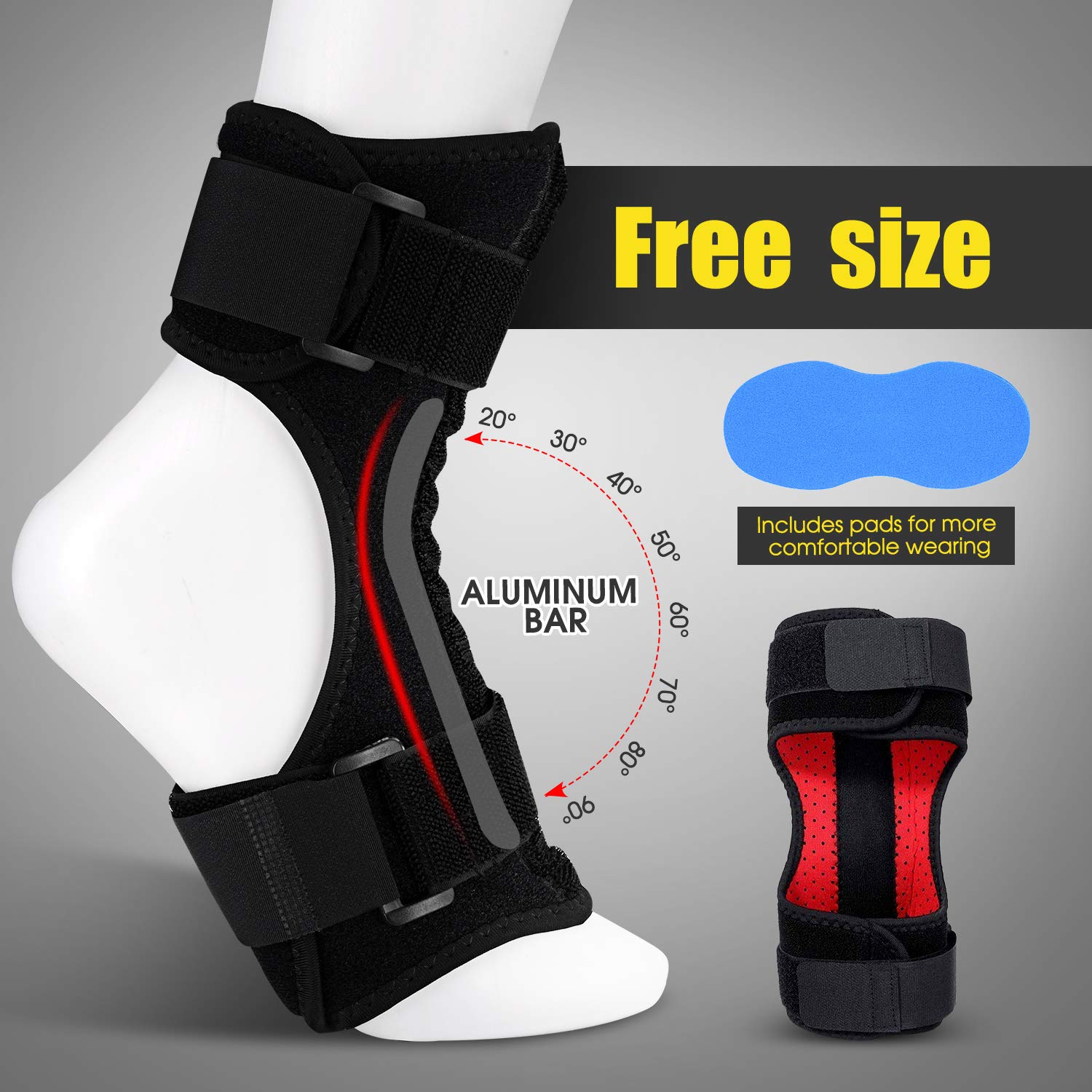 Buy Anpole Plantar Fasciitis Night Splint, Foot Drop Orthotic Brace