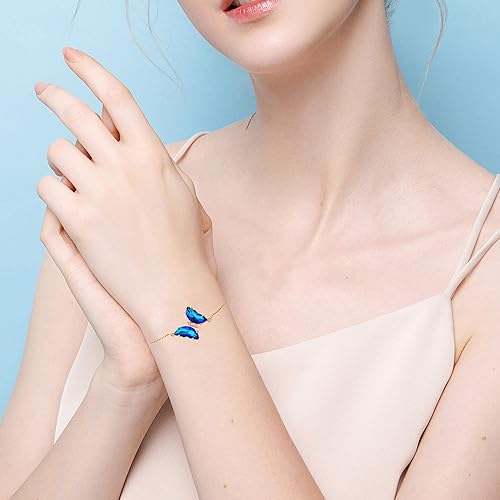 Miniatura 3 de Collar chapado en oro de 18 quilates, collar y pulsera de cristal de mariposa para mujer, joyería de mariposa para regalos de mujer, collares con