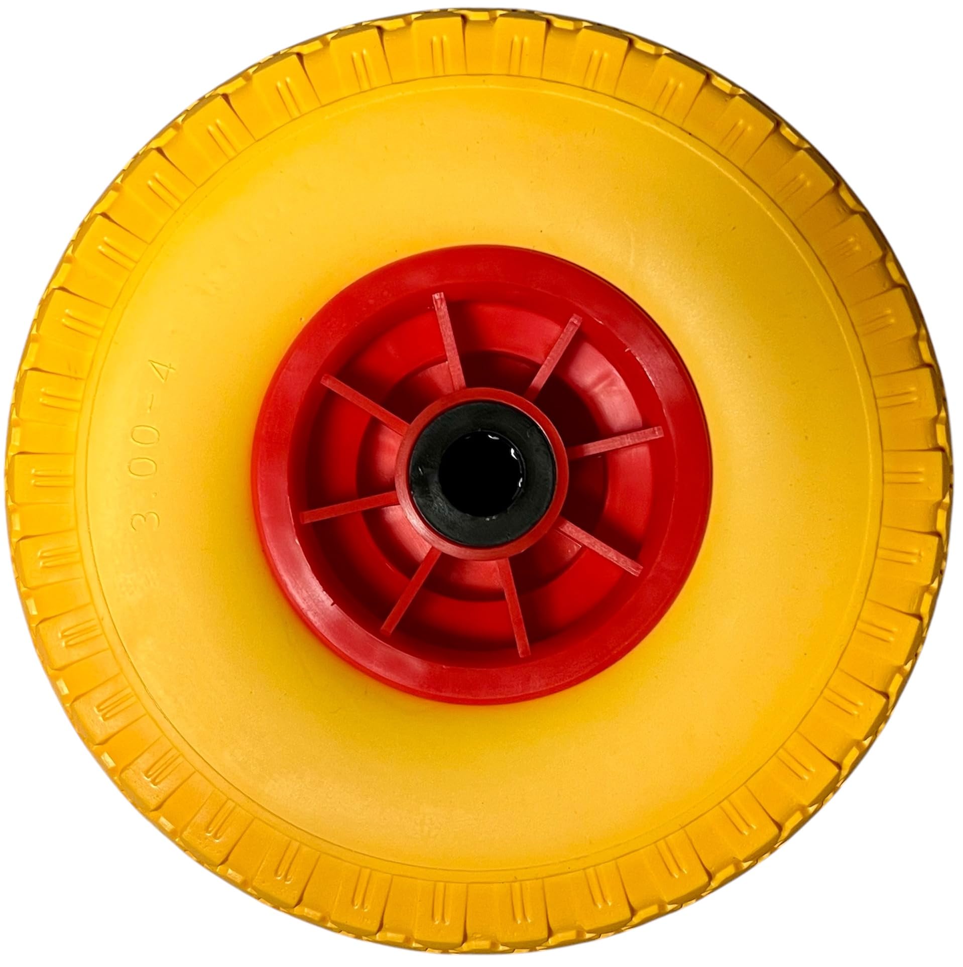 Kova Yellow / Red 1 X Sack Truck Wheel Puncture Proof Full Rubber Diameter 260 Mm, Hub Diameter 20 X 75 Mm, 3.00-4, For Sack Truck Handcart Wheel Spare Wheel Tyre Wheels For Sack Truck Solid Rubber Tyres Handcart Wheel