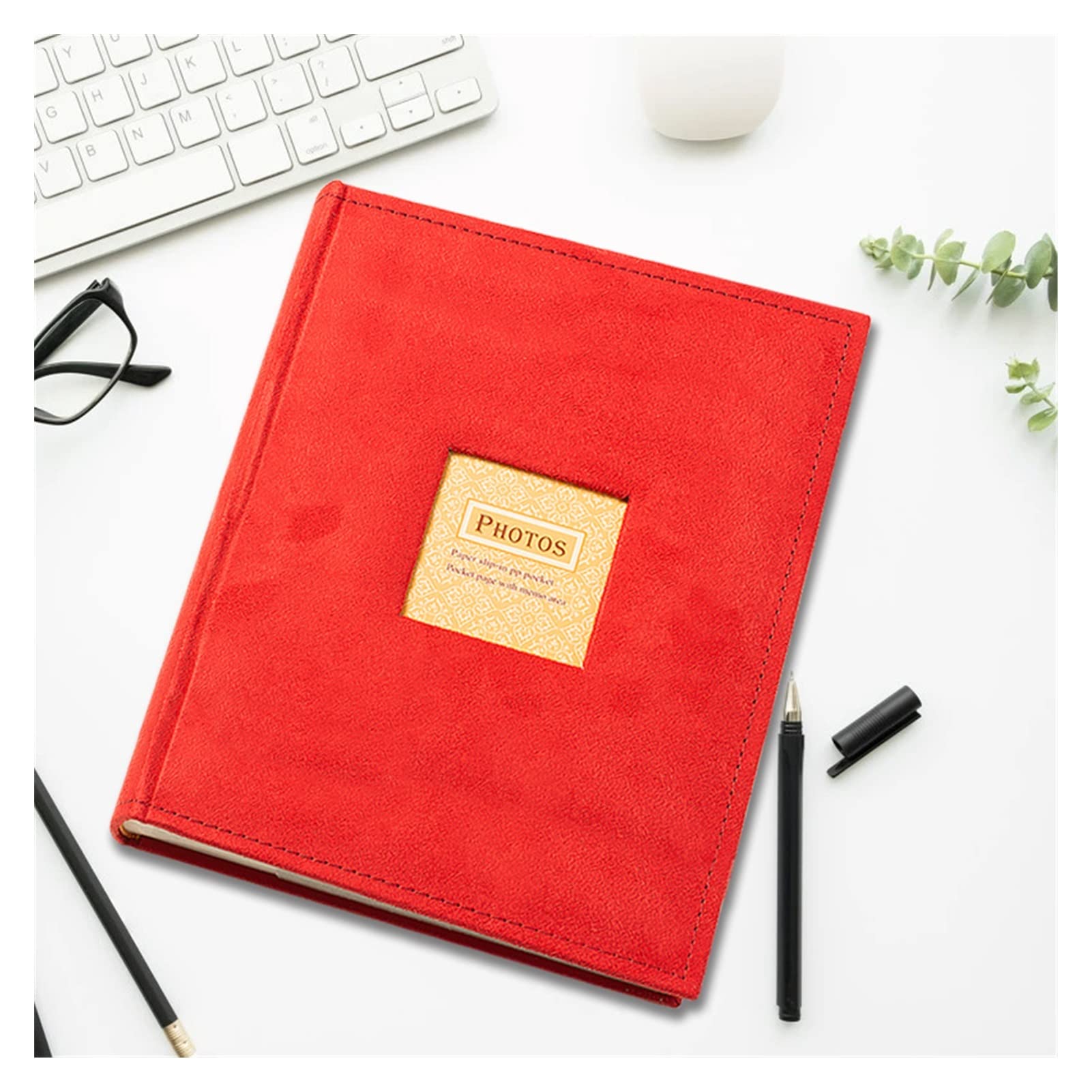 Album Photo DIY Album Photo Scrapbook Photo Album 50 Pages 300 Photos 300 Photos Référencier Croissance de l'album Flanel Cover Memory Notebook Album Photo Scrapbooking (Color : Oranje)