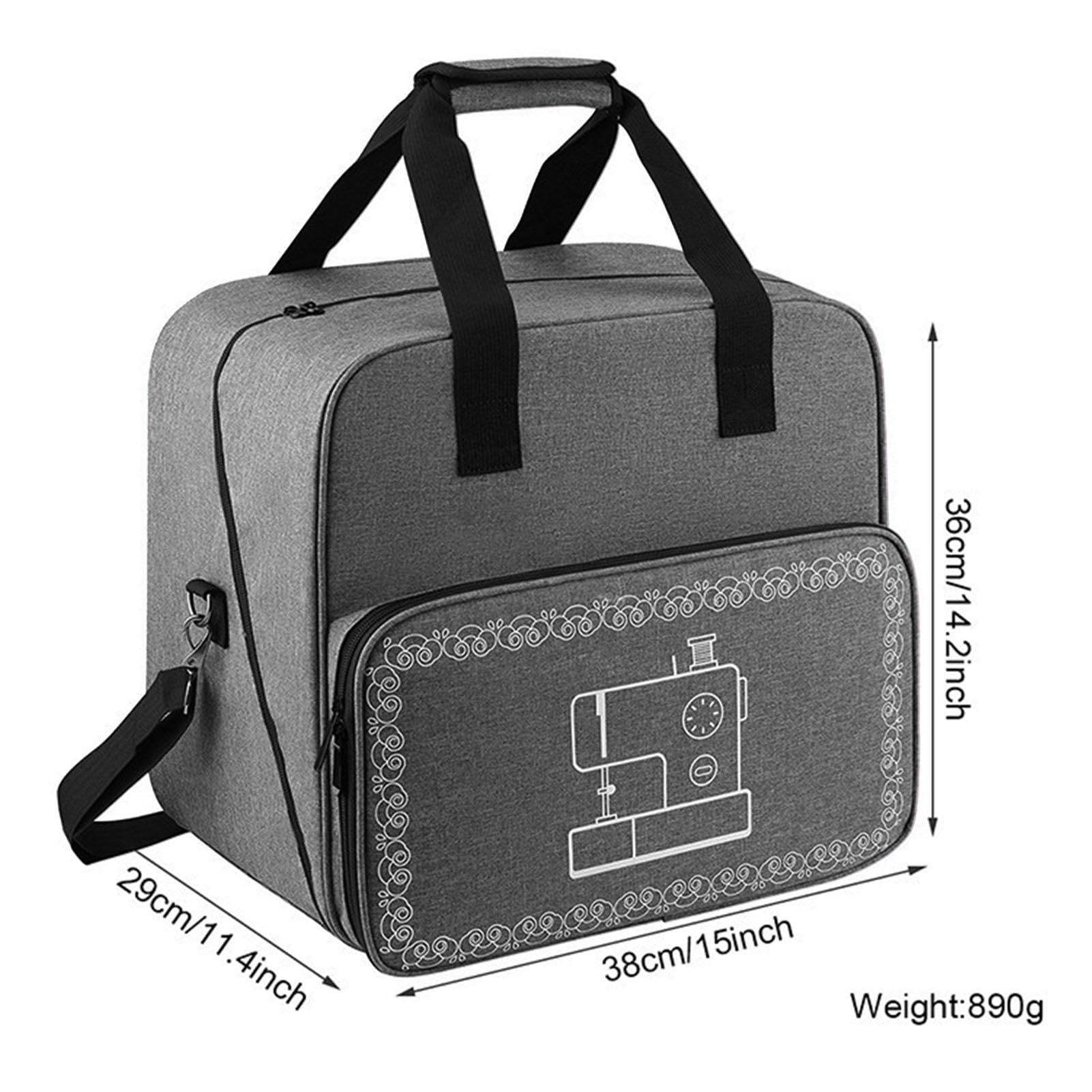 Bolsa para máquina de coser, protector de polvo, soporte para máquina de tela Oxford, bolsa de mano con almohadilla inferior para pies, organizador de suministros de costura compatible con