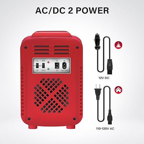 Miniatura 6 de YSSOA Mini refrigerador portátil de 4 litros6 latas, refrigeradores compactos, 100% sin freón, para alimentos, bebidas, cuidado de la piel, rojo