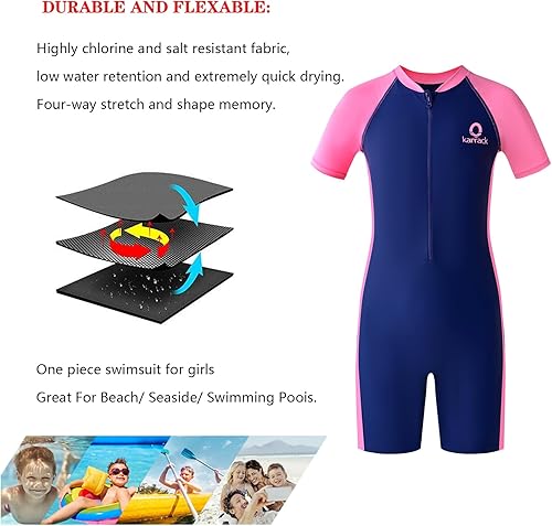 Miniatura 6 de karrack Traje de baño de una pieza para niñas y niños con protección solar UPF 50+