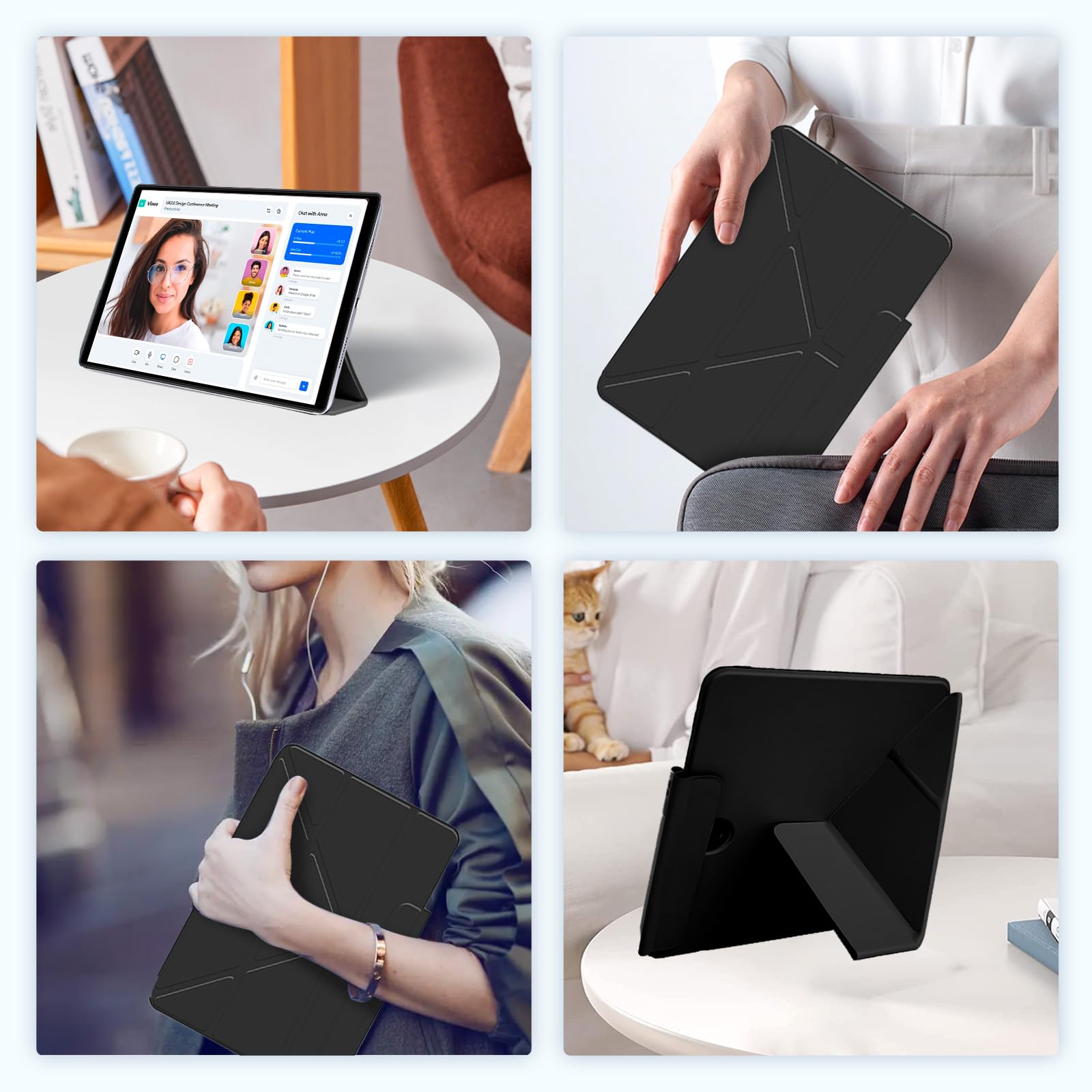 Case For REDMAGIC Nova Gaming Tablet 10.9 Inch,NOUKAJU Tablet Cover,Cover With Pencil Holder And Wrist Strap,Folding Stand,Multi-Layer Protection,Multi-Angle Viewing(Black
