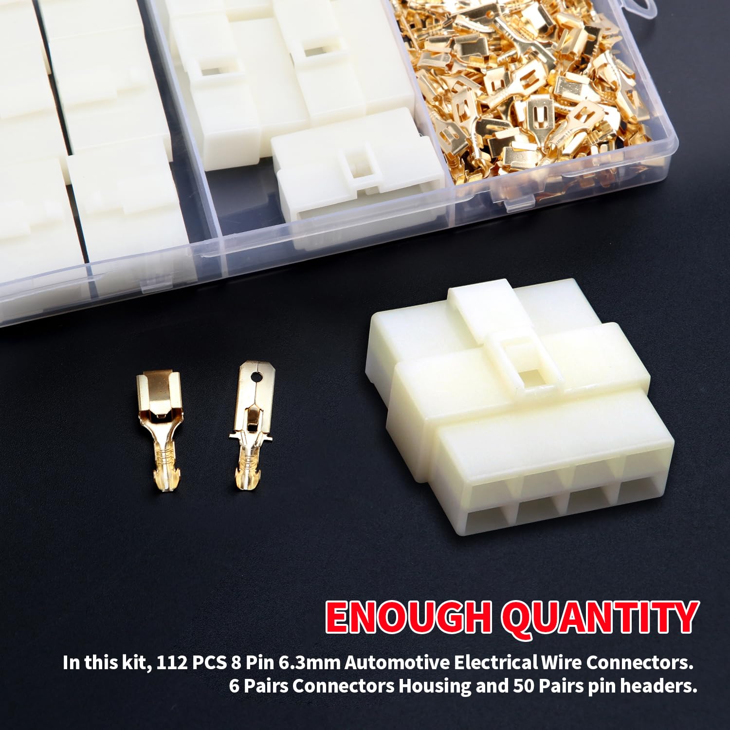 Connettori Elettrici Auto 6.3mm - 10 Coppie Maschio/Femmina Con Cavo - Per Moto, Barca E Veicoli