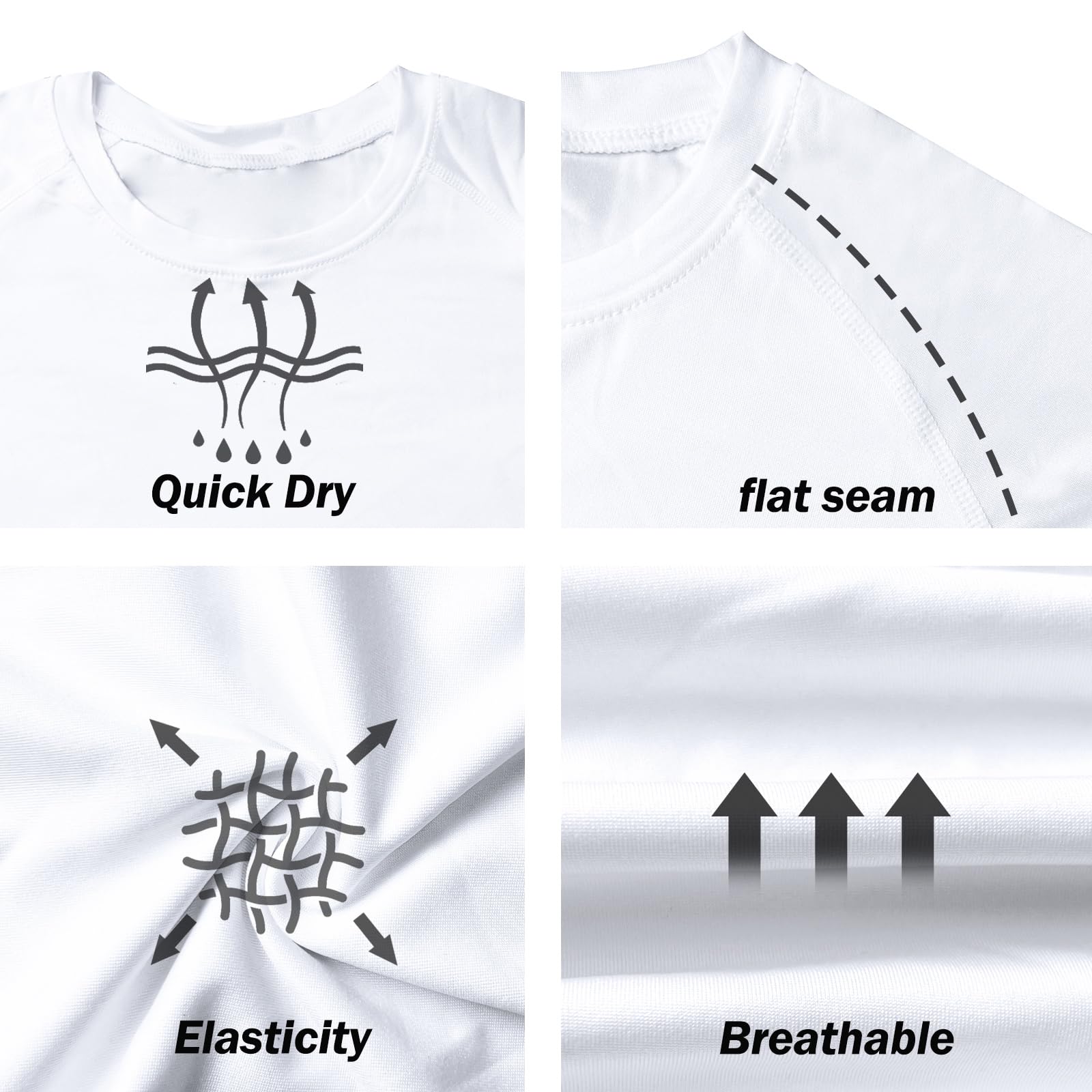 Camiseta de Compresión Térmica de Manga Corta para Niños Capa Base Transpirable Secado Rápido