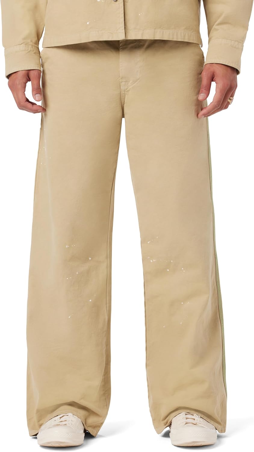 HUDSON mens Luca Loose Fit Wide Leg Denim Pant 29 Work Khaki