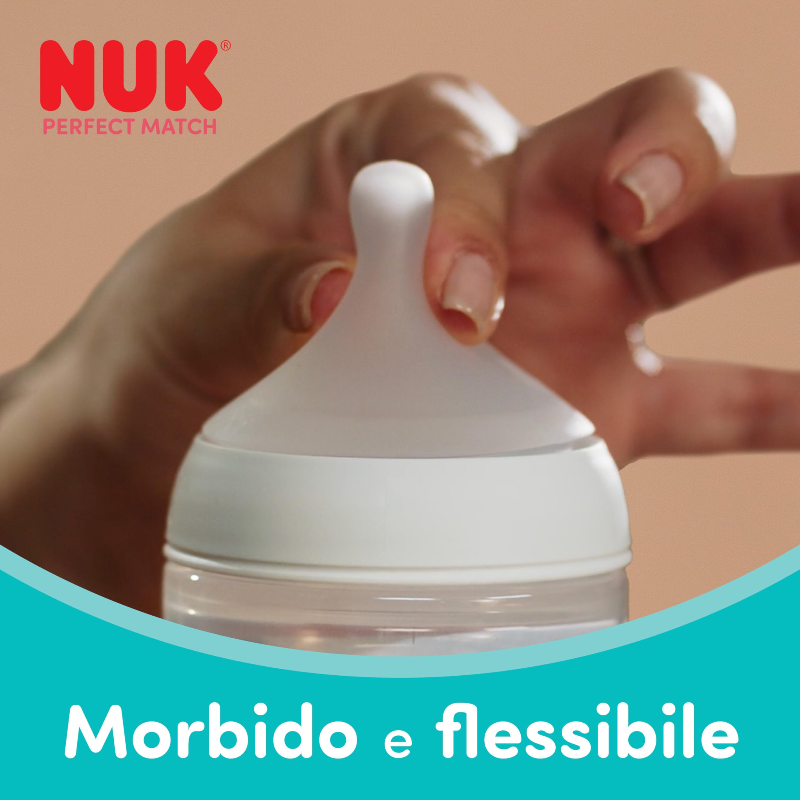 NUK Set biberon vetro Perfect Match | 3+ mesi | Si adatta al palato del bambino | Controllo temperatura | Sfiato anti-colica | 120 ml e 230 ml | Senza BPA | Tettarelle in silicone | Arcobaleno | 4 pz