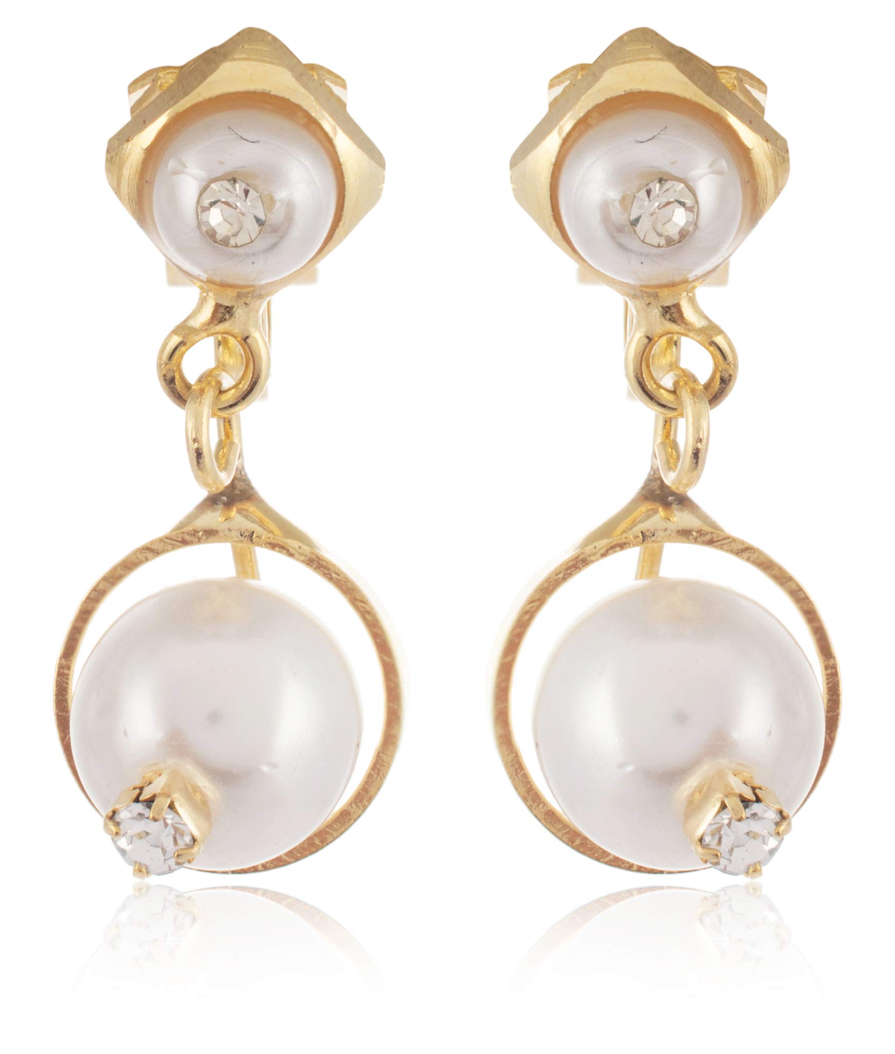 FirstBlush® Non Pierced Clip-On Earrings for Non Piercing Ears for Women/Girls (CLI-M811-7983-PE) (B07MJGH16W) Amazon Price History, Amazon Price Tracker