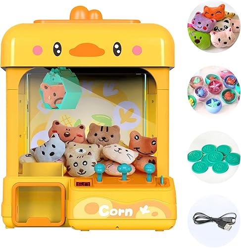 Máquina de garras grande para niños y adultos con premios, sonido y luz ajustables, mini máquina expendedora para niñas y niños, juego de grúa