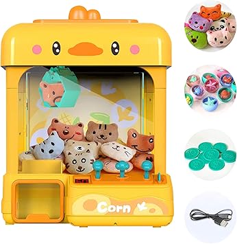 cxjoigxi Large Claw Machine for Kids Adults with Prizes, Adjustable Sound & Light, Mini Vending Machine, Electronic Arcade Crane Game, Candy Dispenser Toy for Girls Boys Birthday Gifts, Duck