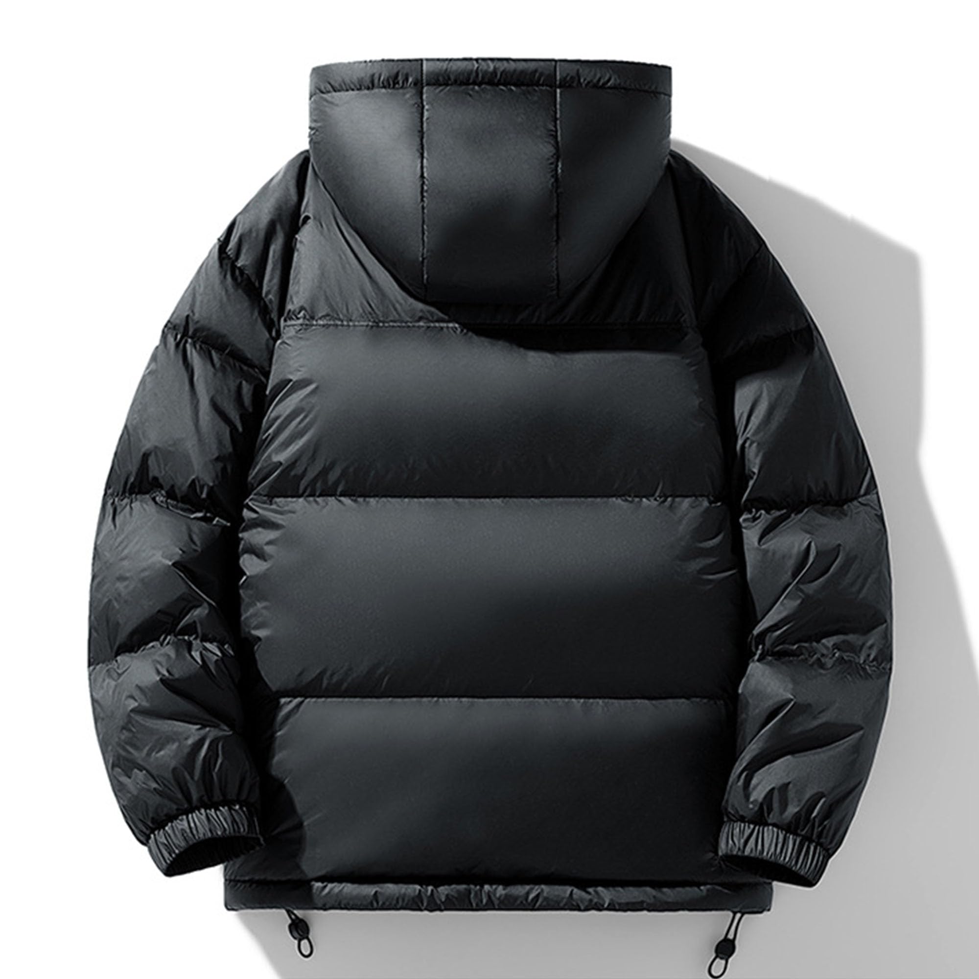 Piumino termico da uomo in tinta unita caldo caldo con zip completa giù cerniera cappotto piumino da uomo con cappuccio